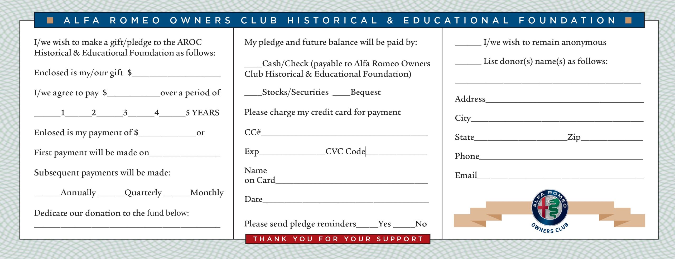 AROC H & E Fndn Pledge Card graphic 2025 05 05